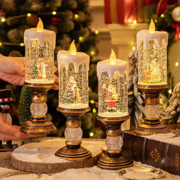 Christmas Crystal Snow Lights – Festive Candle Decorations for Kids’ Birthday & Holiday Scenes
