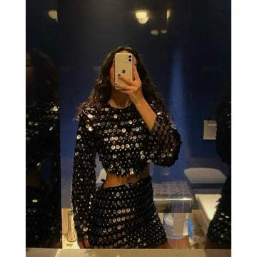 Women's Sexy O-Neck Irregular Mini Dress