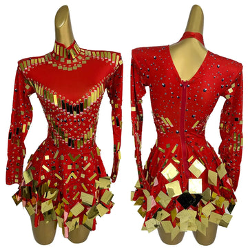 Shiny Sequins Luxury Red Short Dress