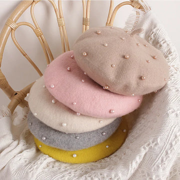 Princess Pearl Beanie for Girls – Toddler Cute Beret for All Seasons & Photo Props