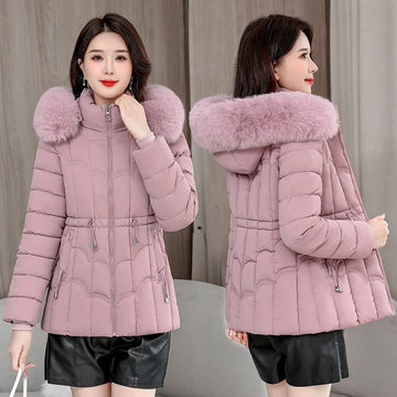 2025 Women’s Winter Down Jacket – Short Hooded Parka, Warm Cotton Padded Fashion Coat