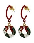 Christmas Wreath Earrings - Blingy Bag LLC