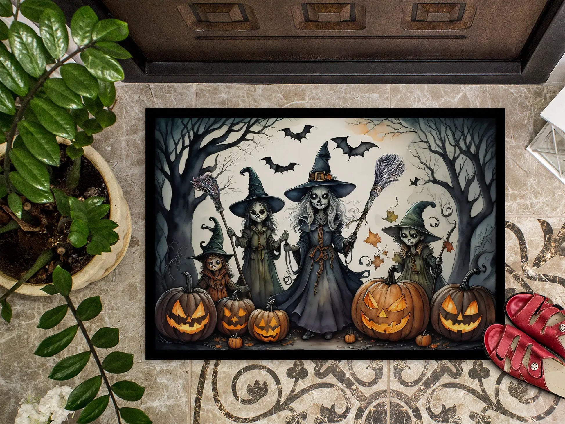 Witches Spooky Halloween Doormat - Blingy Bag LLC