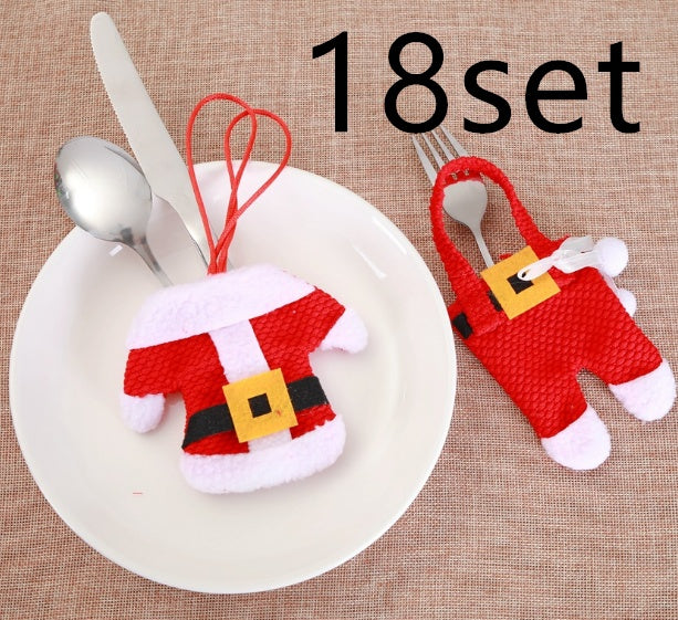 6 pcs New Year Holder Chirstmas Cutlery Knife Fork Cutlery Set Trousers Skirt Navidad Christmas Christmas Decorations for Home - Blingy Bag LLC