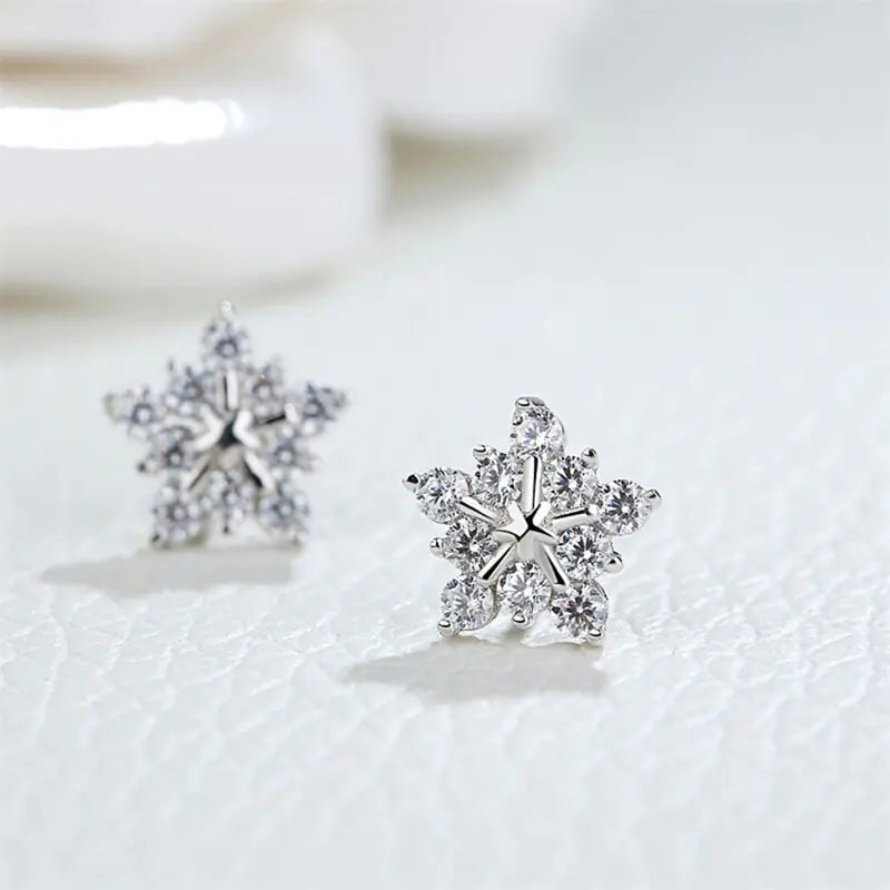 Christmas Snowflake Stud Earrings - Blingy Bag LLC