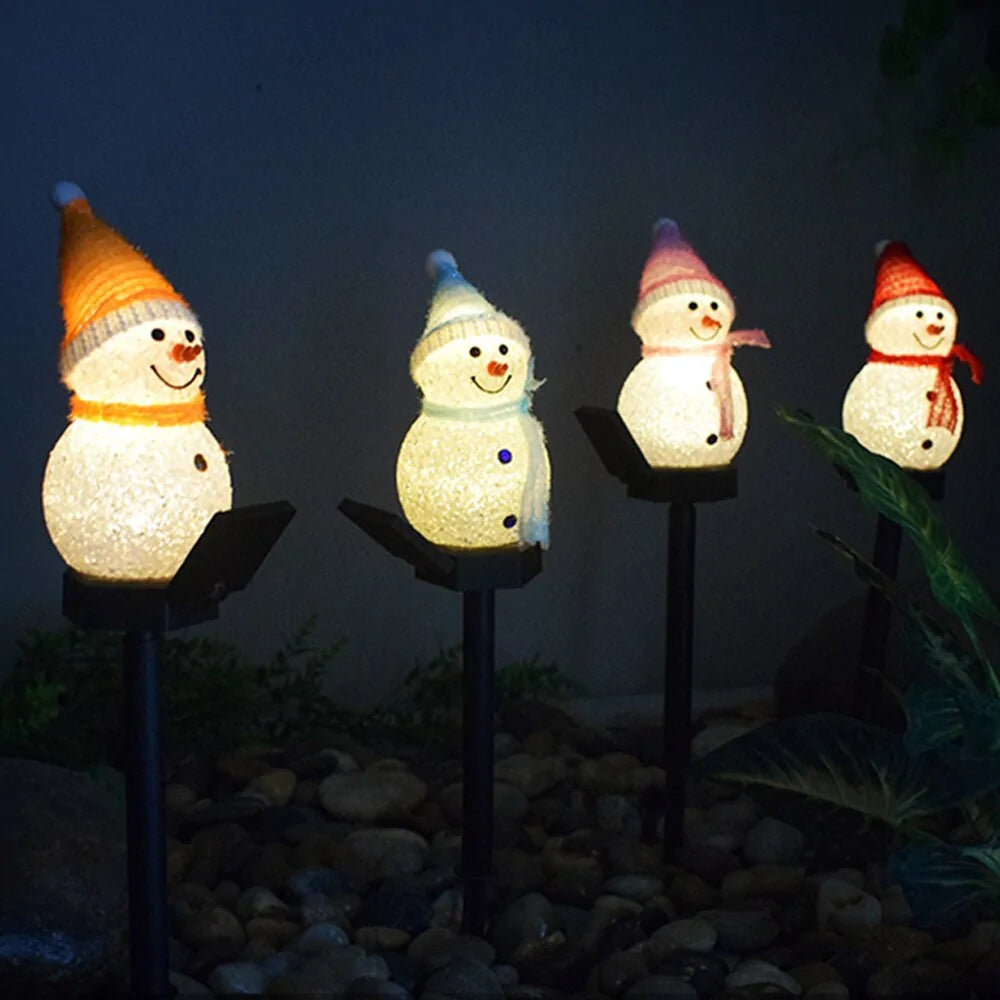 Solar Christmas Lights Snowman - Blingy Bag LLC