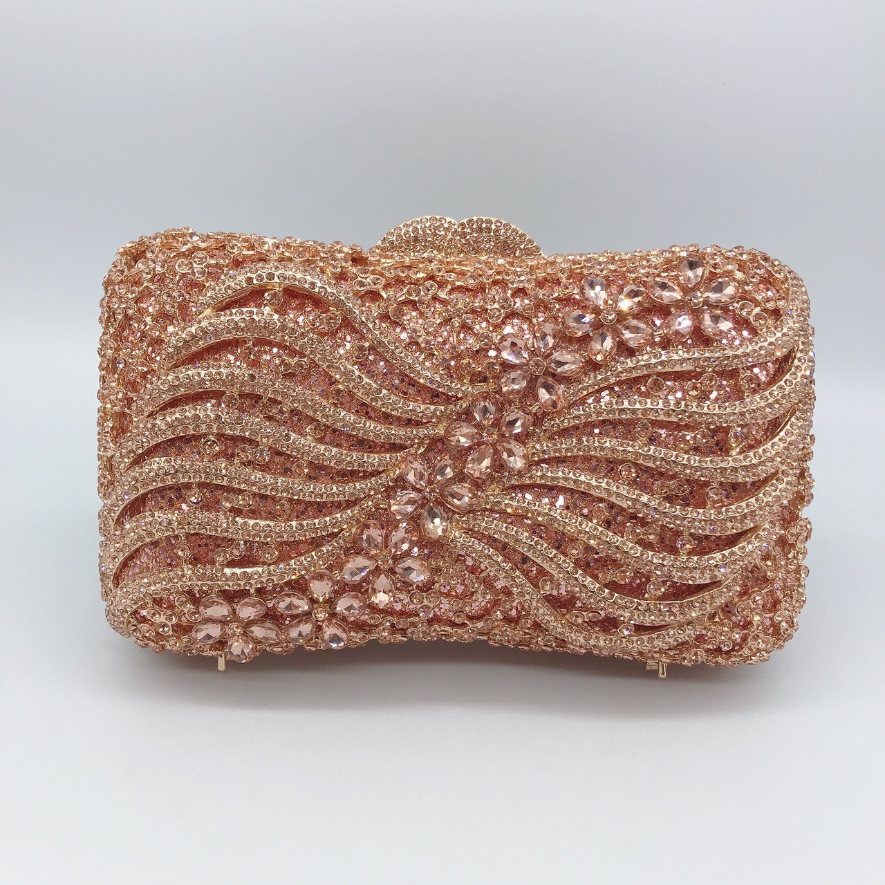 Bow Ribbon Diamond Evening Bag Hollow Rhinestone Banquet European And American Clutch - Blingy Bag LLC