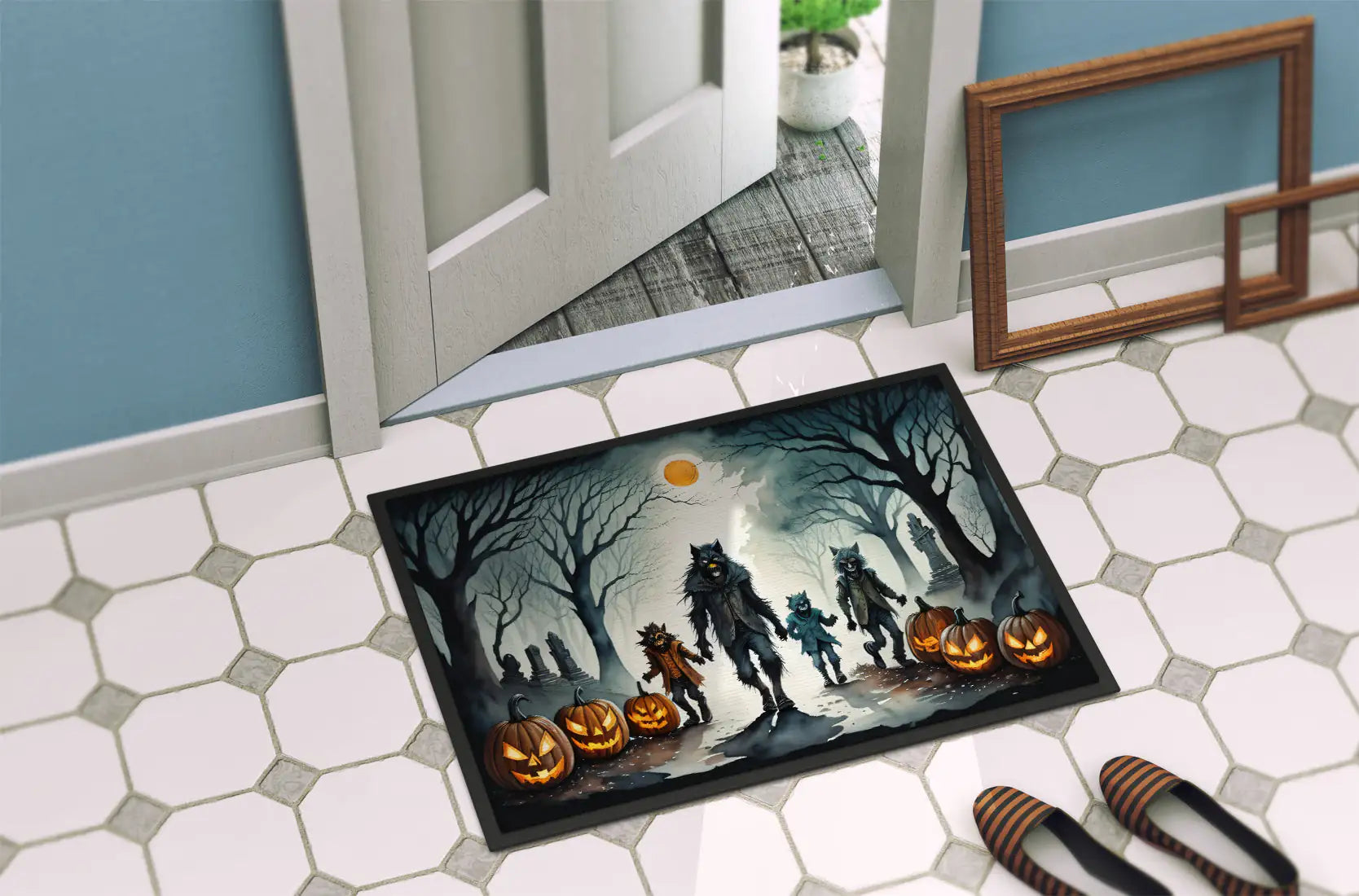 Werewolves Spooky Halloween Doormat - Blingy Bag LLC