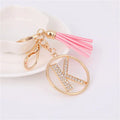 Rhinestones English Letter Alloy Keychain - Blingy Bag LLC