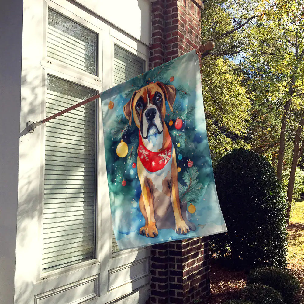 Boxer Christmas House Flag - Blingy Bag LLC