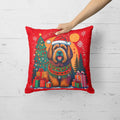 Briard Christmas Throw Pillow - Blingy Bag LLC