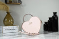 Kate Spade Love Shack Chalk Pink Saffiano Leather Top Handle Heart Crossbody Handbag - Blingy Bag LLC