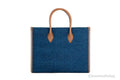 Michael Kors Mirella Medium Signature Indigo Denim Canvas East West Tote Handbag - Blingy Bag LLC