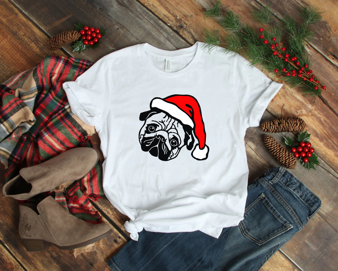 Christmas Santa Pug Shirt - Blingy Bag LLC