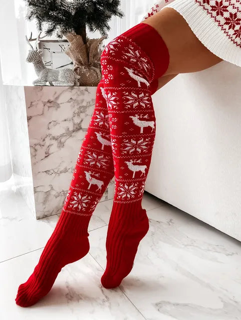 Christmas Knee Stockings Snowflake - Blingy Bag LLC