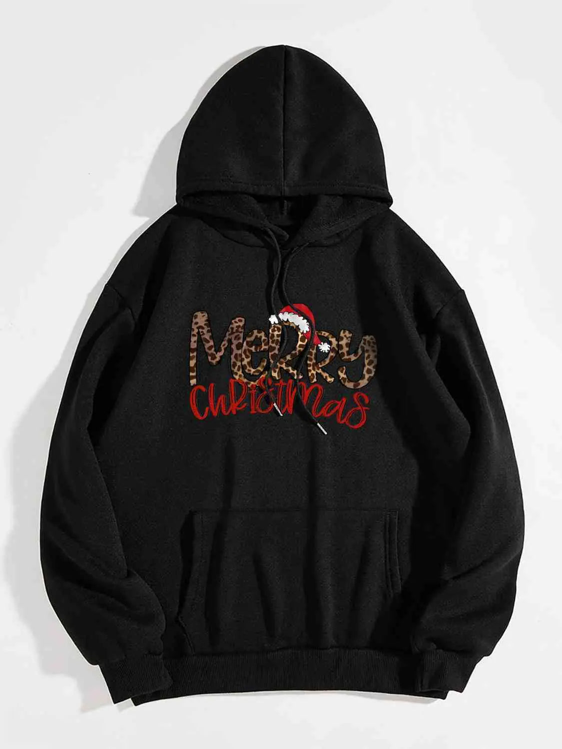 Christmas Graphic Drawstring Hoodie - Blingy Bag LLC