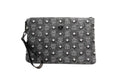 MCM Veritas Medium Dark Grey Denim Monogram Clutch Pouch - Blingy Bag LLC