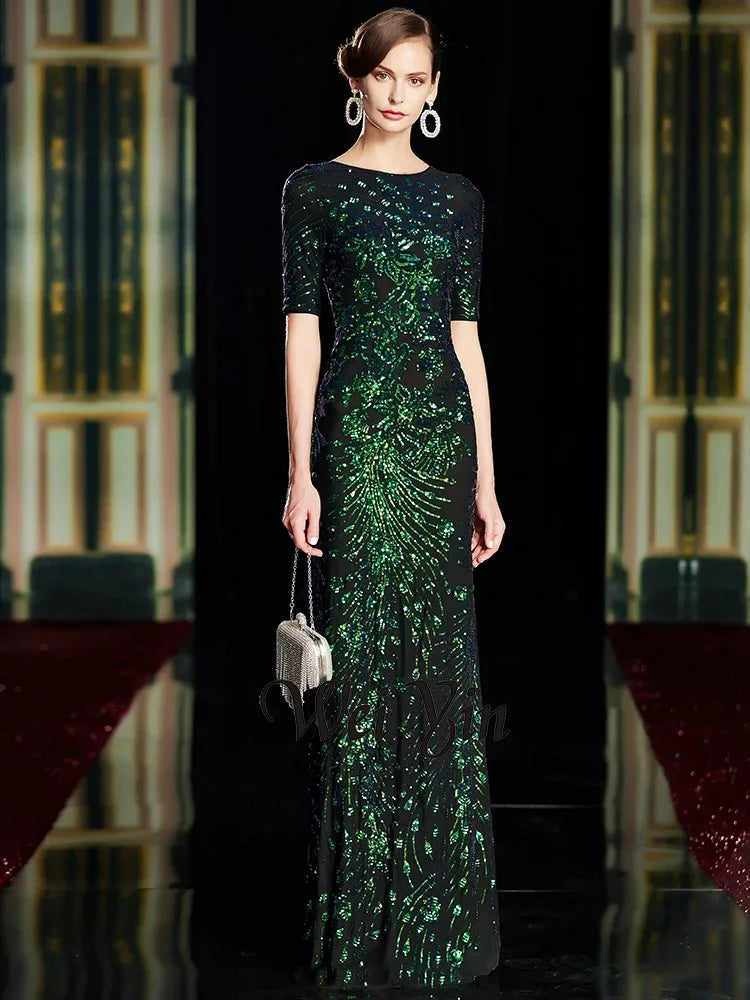 Green Mermaid Evening Dress - Blingy Bag LLC