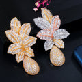 Large Leaf Water Drop Earrings - Blingy Bag LLC