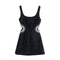 Tweed Bodycon Mini Dress - Blingy Bag LLC