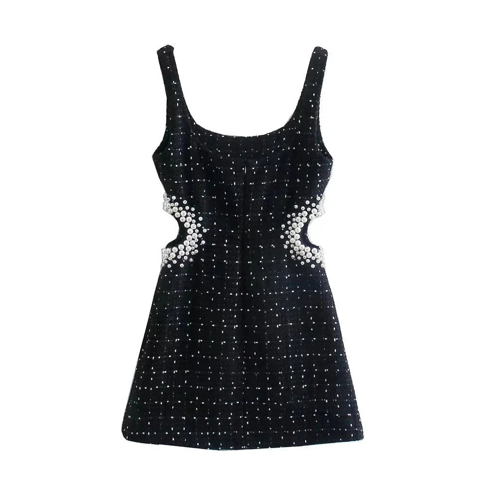 Tweed Bodycon Mini Dress - Blingy Bag LLC