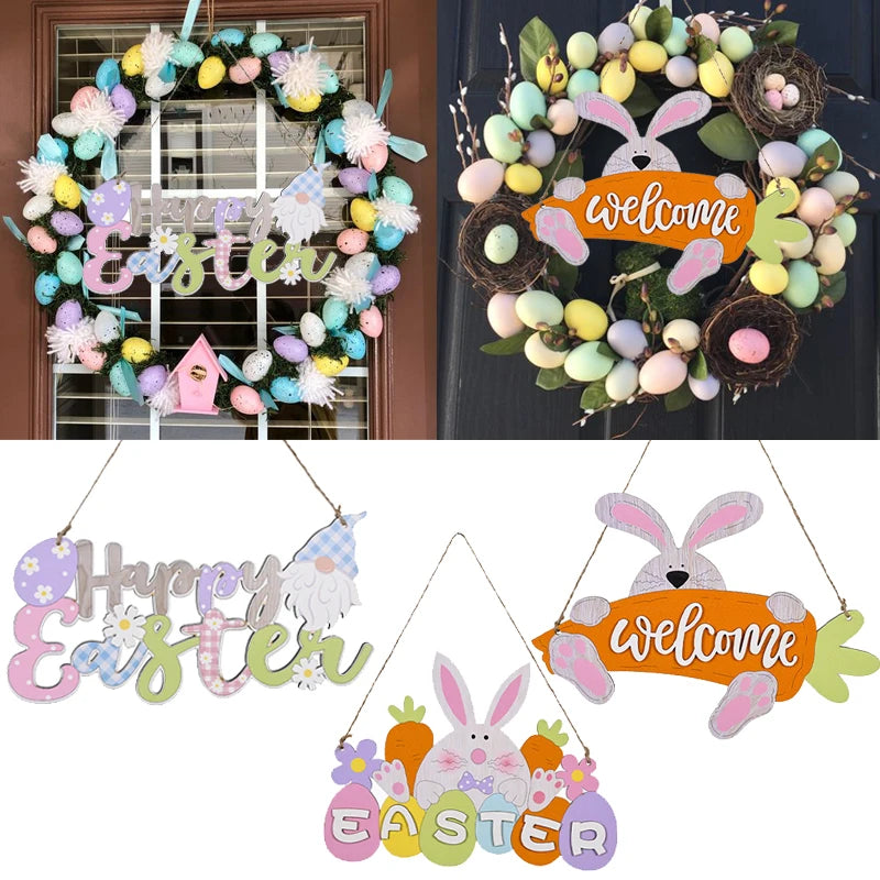 Happy Easter Wooden Plaque Sign - Blingy Bag LLC