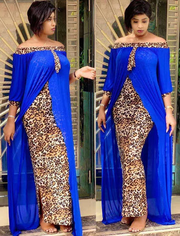 Sexy Leopard Dashiki Dress – African Print Party Wear