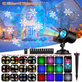 Xmas Halloween Projector Animation Effect IP44 Indoor/Outdoor Projector 12/16 Patterns Snowflake/Snowman Night Light - Blingy Bag LLC