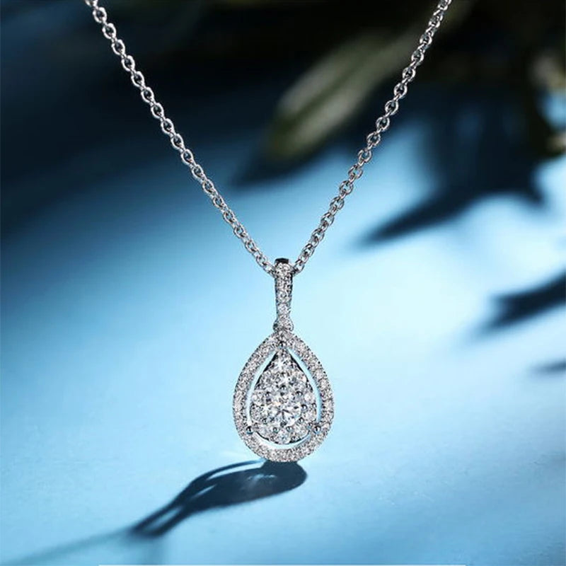 Water Drop Pendant Necklace - Blingy Bag LLC