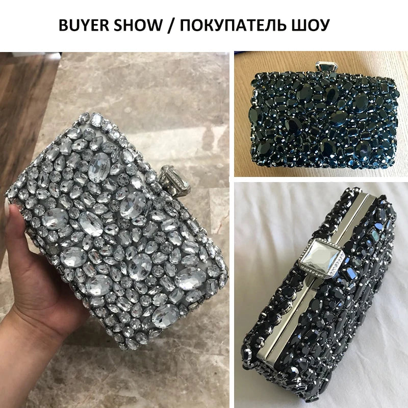 Beaded Crystal Clutch Bag - Blingy Bag LLC