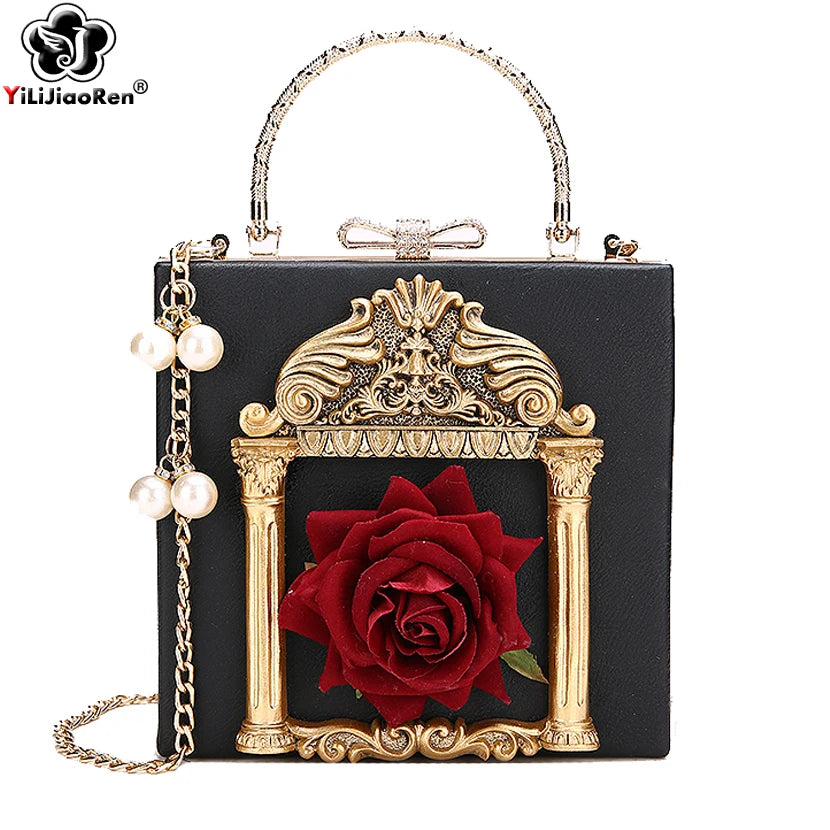 Floral Crossbody Bag – Luxury Designer Leather Shoulder & Clutch Handbag for Women