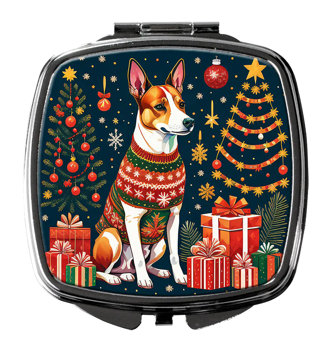 Basenji Christmas Compact Mirror - Blingy Bag LLC