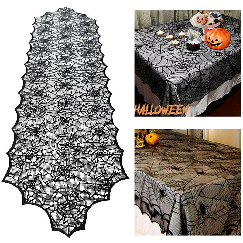 Halloween Lace Web Tablecloth - Blingy Bag LLC