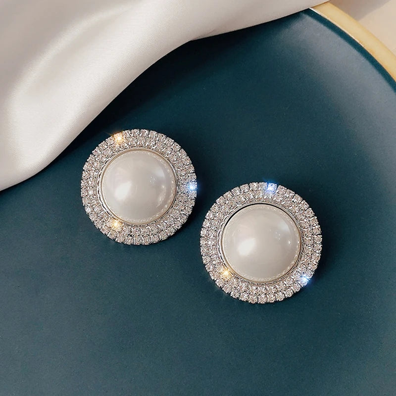 Exquisite Pearl Crystal Earrings - Blingy Bag LLC