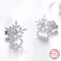 Snowflake Silver Stud Earrings - Blingy Bag LLC