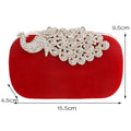 Velvet luxury women evening bags rhinestones flower small day clutch party diamonds lady dress shoulder chain handbags for purse - Blingy Bag LLC