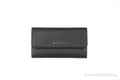 Michael Kors Jet Set Leather Solid Black Silver Large Trifold Wallet Clutch - Blingy Bag LLC