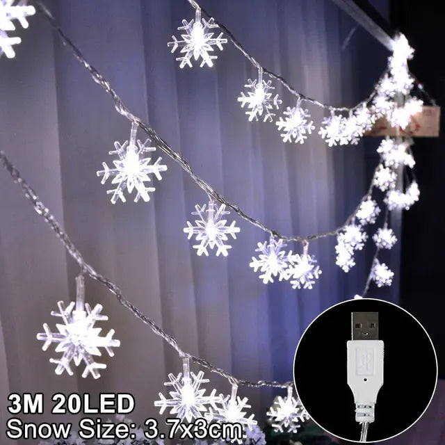 Snowflakes LED Christmas Lights - Blingy Bag LLC