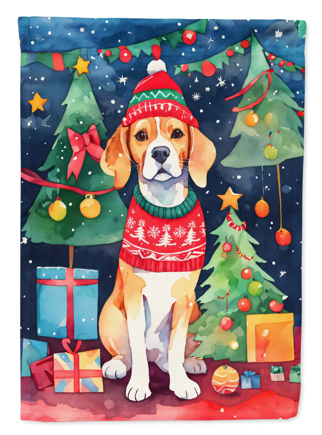 Beagle Christmas Garden Flag - Blingy Bag LLC