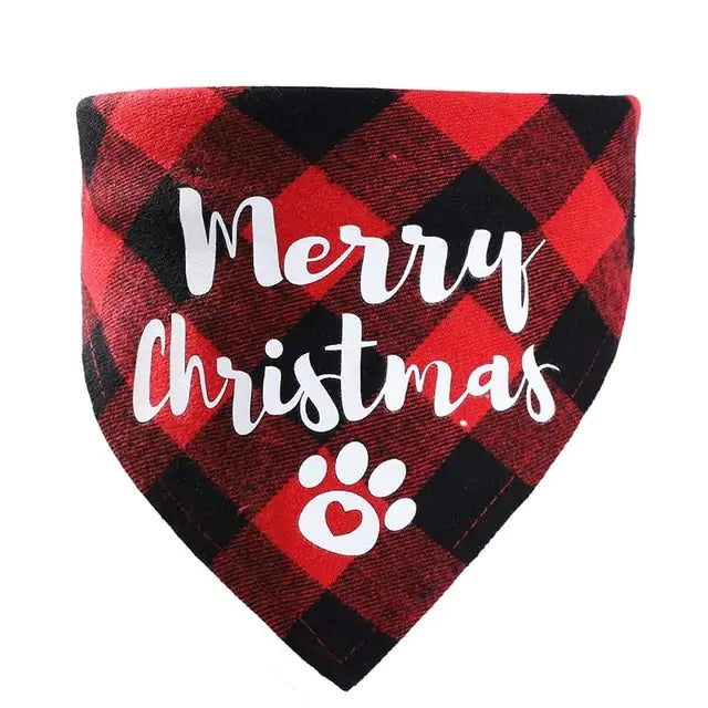 Pet Christmas Plaid Bandanas - Blingy Bag LLC