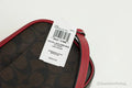 Coach Jamie Mini Brown Red Coated Canvas Camera Crossbody Handbag - Blingy Bag LLC