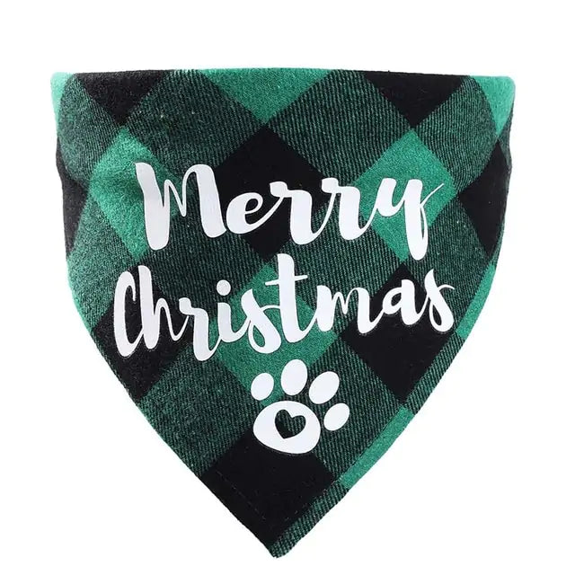 Pet Christmas Plaid Bandanas - Blingy Bag LLC