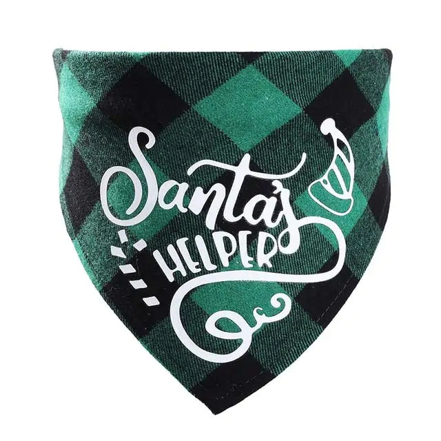 Pet Christmas Plaid Bandanas - Blingy Bag LLC