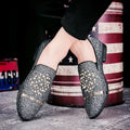 Men's Diamond Rhinestones Loafers Shoes - Blingy Bag LLC