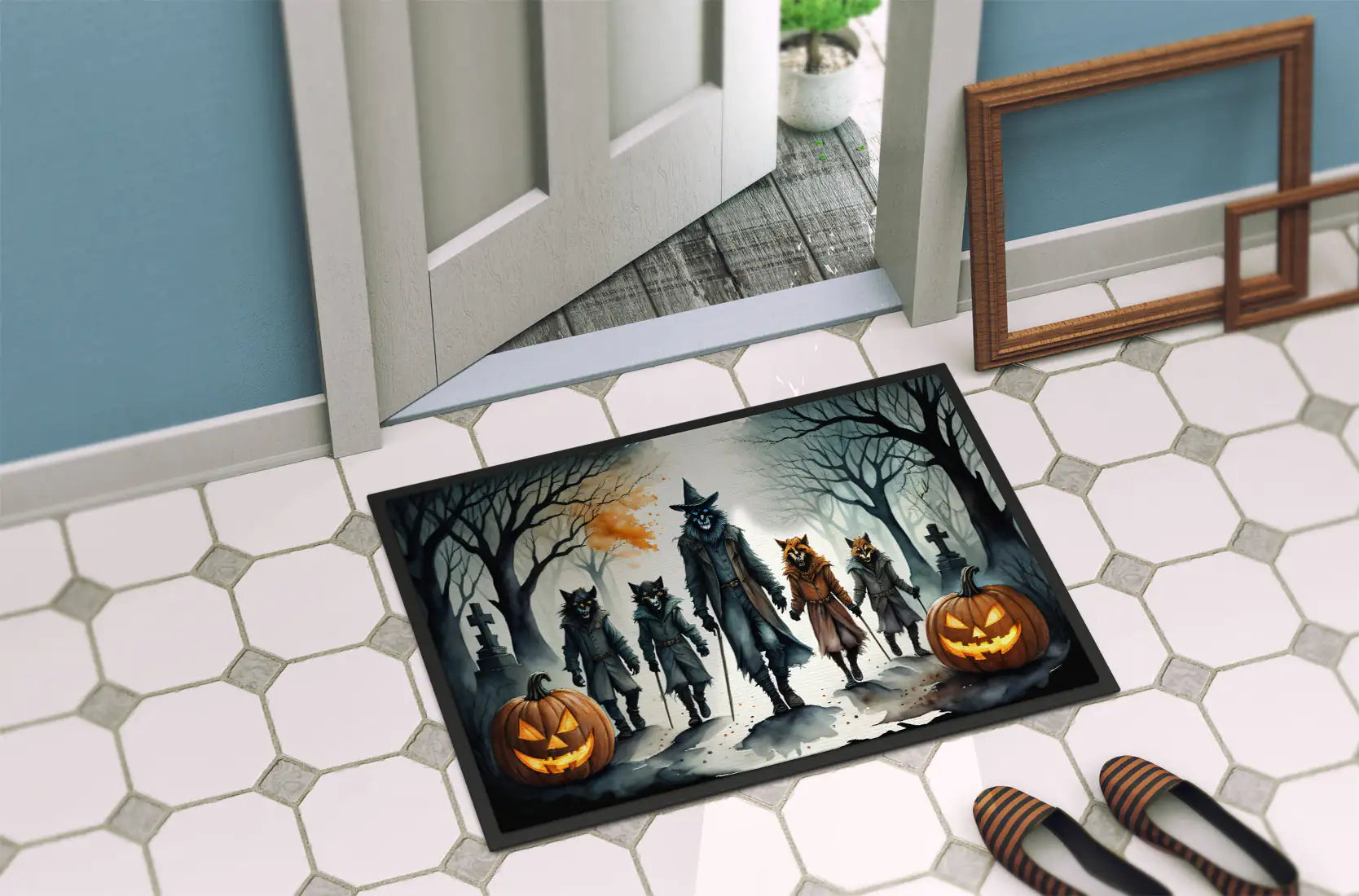 Werewolves Spooky Halloween Doormat - Blingy Bag LLC