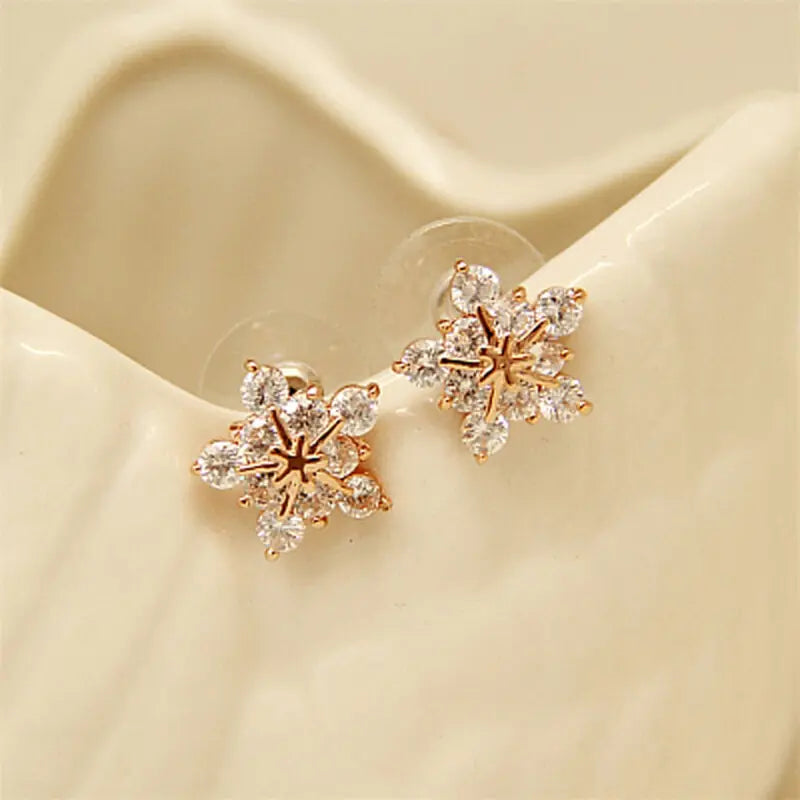 Christmas Snowflake Stud Earrings - Blingy Bag LLC