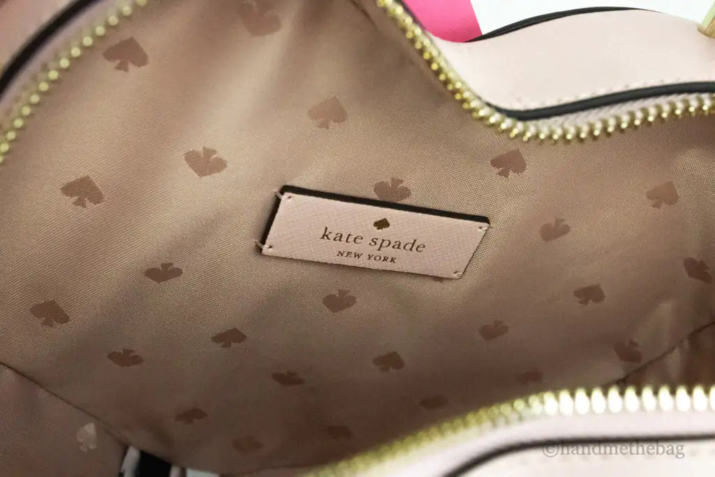 Kate Spade Love Shack Chalk Pink Saffiano Leather Top Handle Heart Crossbody Handbag - Blingy Bag LLC