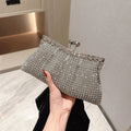 Bling Rhinestone Evening Bag Luxury Dress Clutch Wedding Bride Hand Bag Shiny Designer Party Pleated Dinner Long Purse XA764H - Blingy Bag LLC