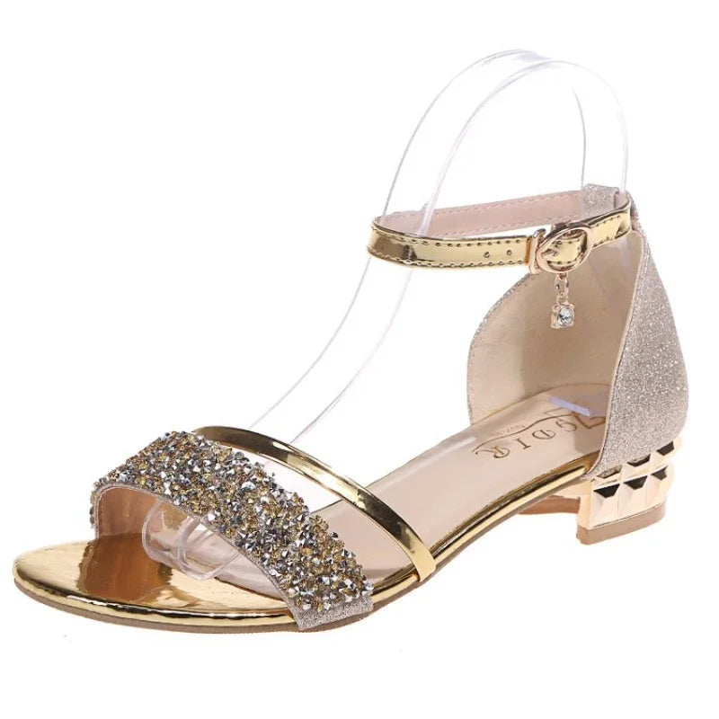 Low Heel Open Toe Sandals - Blingy Bag LLC