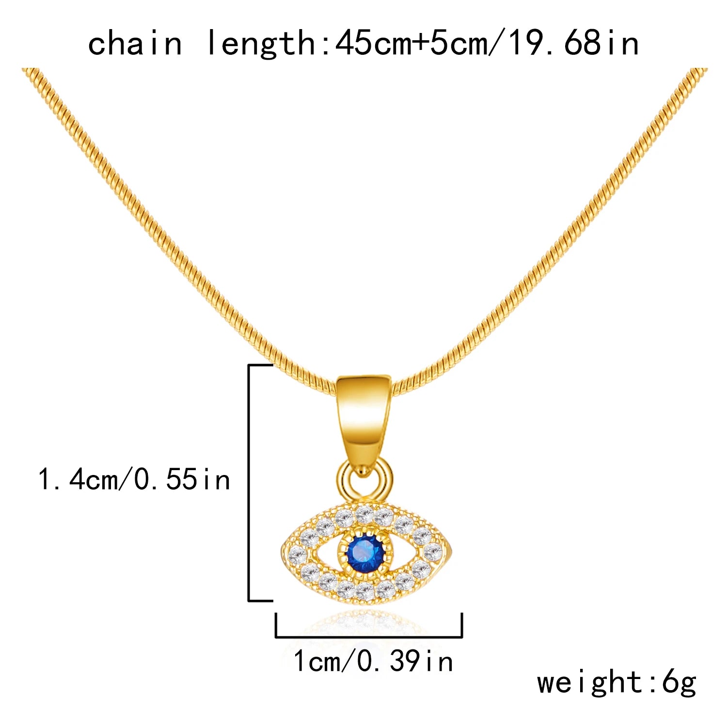 Evil Eye Pendant Necklace - Blingy Bag LLC